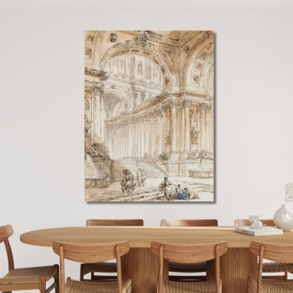 Composizione Architettonica Con Portico Hubert Robert hrb24 quadro stampato su tela