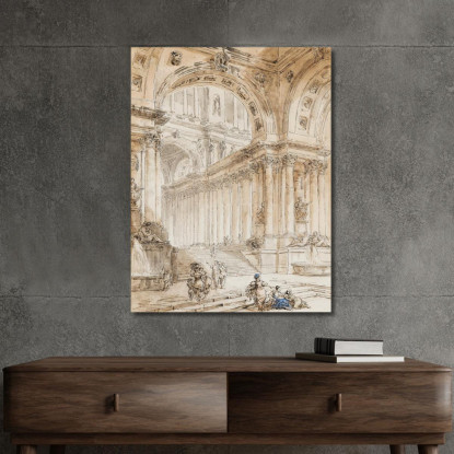 Composizione Architettonica Con Portico Hubert Robert hrb24 quadro stampato su tela