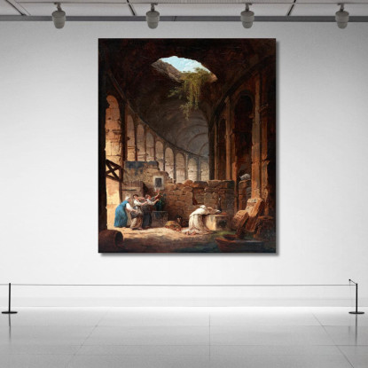 Eremita Nel Colosseo Hubert Robert hrb41 quadro stampato su tela