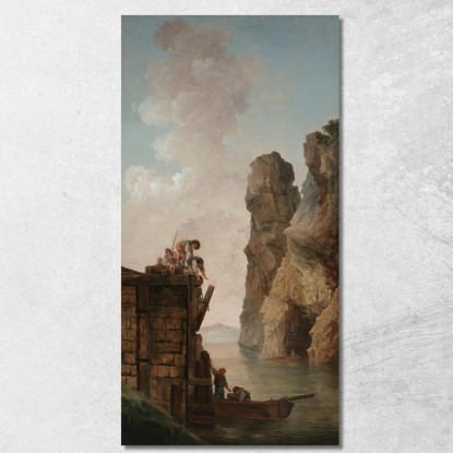 Il Pontile Hubert Robert hrb50 quadro stampato su tela