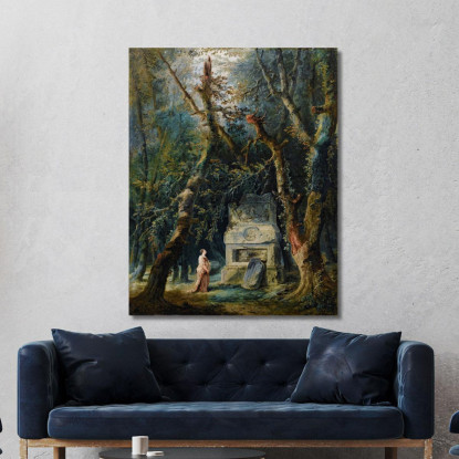 La Passeggiata Solitaria Hubert Robert hrb55 quadro stampato su tela