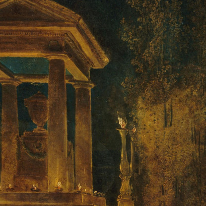 Il Mausoleo Temporaneo Di Jean-Jacques Rousseau Sul Bacino Delle Tuileries Hubert Robert hrb66 quadro stampato su tela