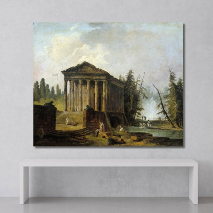 L'Antico Tempio Hubert Robert hrb68 quadro stampato su tela