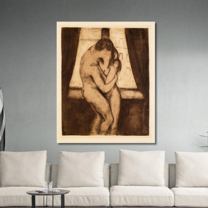 Il Bacio 2 Edvard Munch em331 quadro stampato su tela