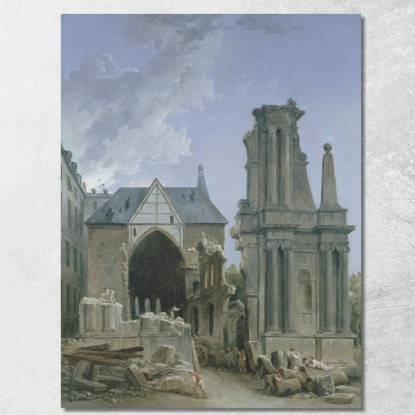 La Chiesa Dei Foglianti In Demolizione Hubert Robert hrb73 quadro stampato su tela