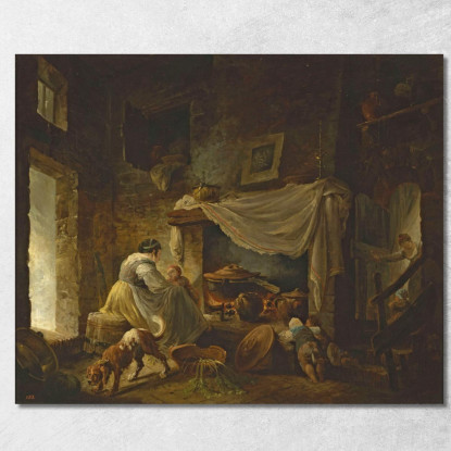 Cucina Contadina In Rovina Cucina Italiana Hubert Robert hrb77 quadro stampato su tela