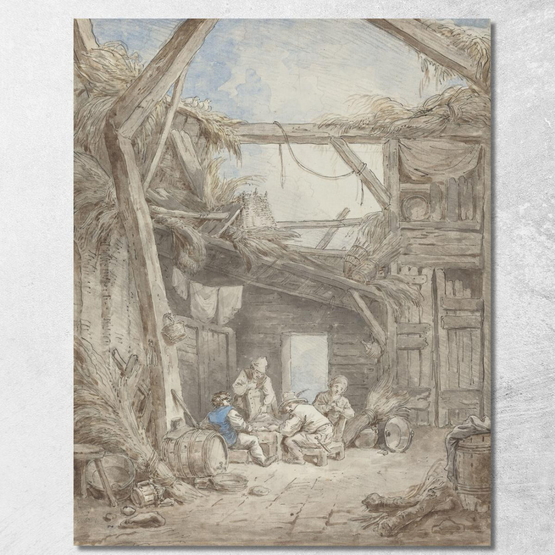 Fattoria In Rovina Hubert Robert hrb83 quadro stampato su tela