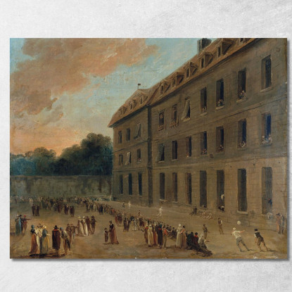 Ricreazione Dei Detenuti A Saint-Lazare Il Balloon Party Hubert Robert hrb87 quadro stampato su tela