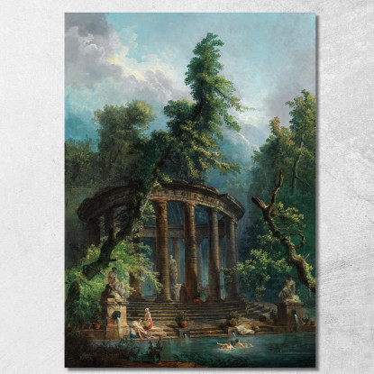 La Piscina Balneabile Hubert Robert hrb91 quadro stampato su tela