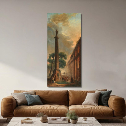 La Fontana Hubert Robert hrb100 quadro stampato su tela