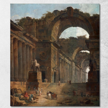 Le Fontane Hubert Robert hrb101 quadro stampato su tela