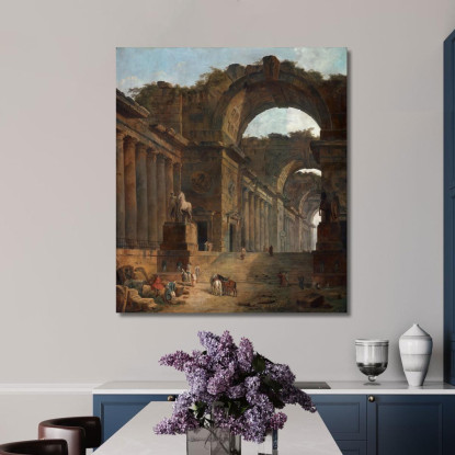 Le Fontane Hubert Robert hrb101 quadro stampato su tela