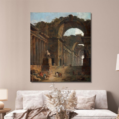 Le Fontane Hubert Robert hrb101 quadro stampato su tela