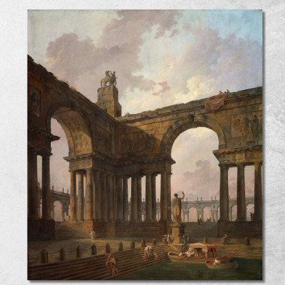 Il Luogo Di Atterraggio Hubert Robert hrb102 quadro stampato su tela