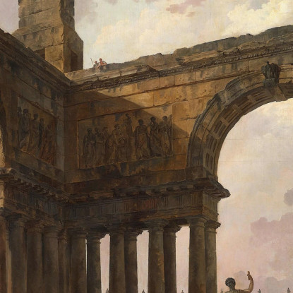 Il Luogo Di Atterraggio Hubert Robert hrb102 quadro stampato su tela