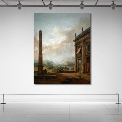 L'Obelisco 2 Hubert Robert hrb104 quadro stampato su tela