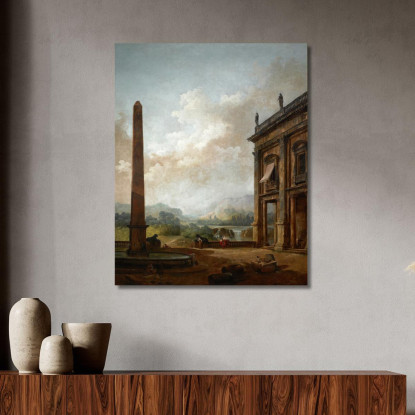 L'Obelisco 2 Hubert Robert hrb104 quadro stampato su tela