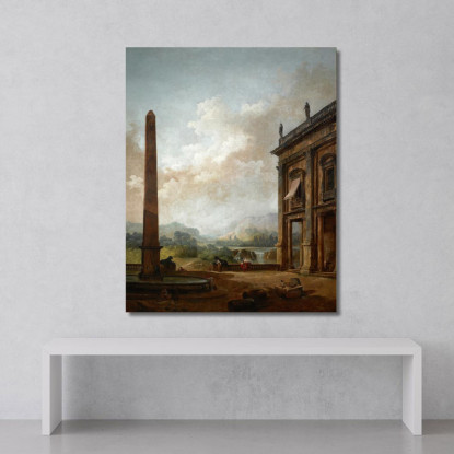 L'Obelisco 2 Hubert Robert hrb104 quadro stampato su tela