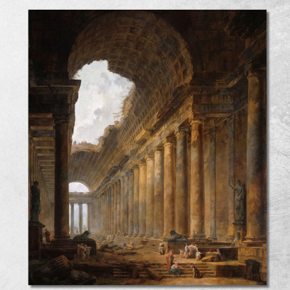 Il Vecchio Tempio Hubert Robert hrb106 quadro stampato su tela