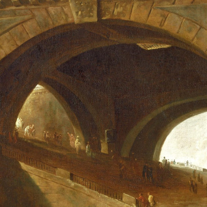 Il Ponte Vecchio Hubert Robert hrb107 quadro stampato su tela