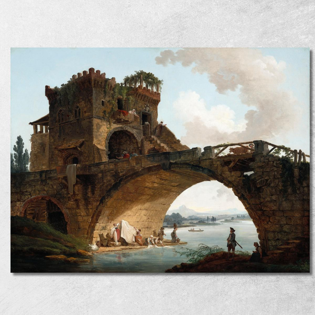 Il Ponte Salariale Hubert Robert hrb109 quadro stampato su tela