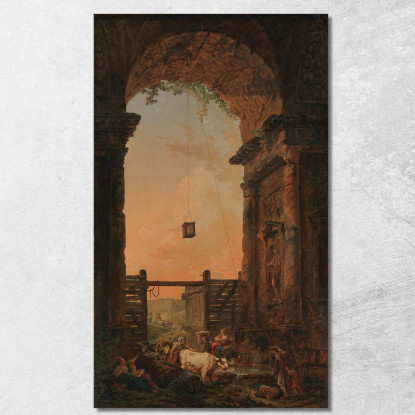 Il Ritorno Del Bestiame Hubert Robert hrb111 quadro stampato su tela