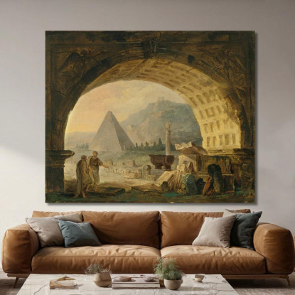 Vista Delle Antichità Sotto Un Arco Hubert Robert hrb121 quadro stampato su tela