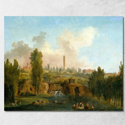 Vista Del Parco Di Méréville Hubert Robert hrb123 quadro stampato su tela