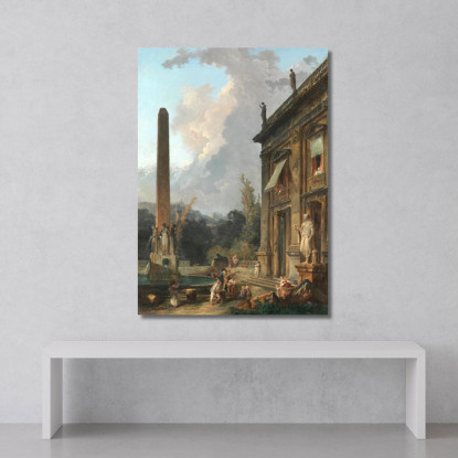 Menestrelli Erranti Hubert Robert hrb127 quadro stampato su tela