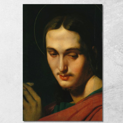 Testa Di San Giovanni Evangelista Jean Auguste Dominique Ingres jad11 quadro stampato su tela