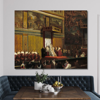 Papa Pio Vii Nella Cappella Sistina Jean Auguste Dominique Ingres jad29 quadro stampato su tela
