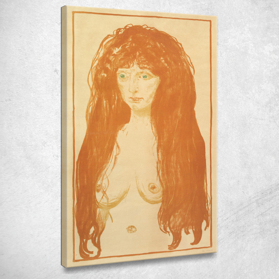 La Donna Peccatrice Con I Capelli Rossi E Gli Occhi Verdi 1902 Edvard Munch em344 quadro stampato su tela