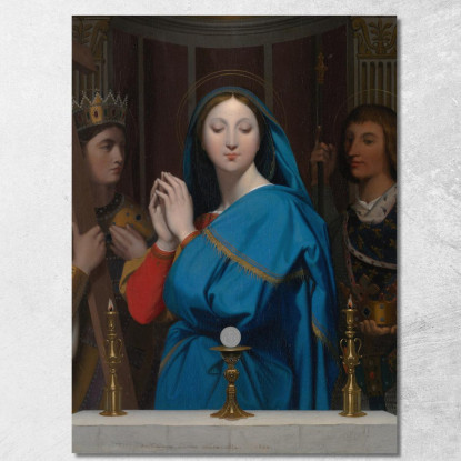 La Vergine Adora L'Ostia Jean Auguste Dominique Ingres jad48 quadro stampato su tela