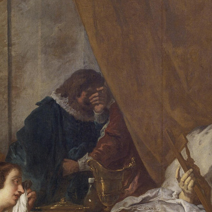 San Vincenzo De' Paoli Al Letto Di Morte Di Luigi Xiii Jean-François de Troy jft27 quadro stampato su tela