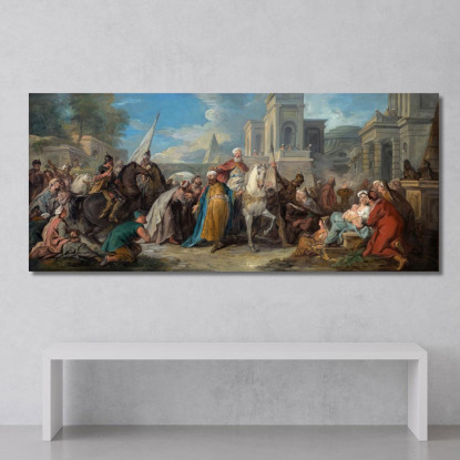 Il Trionfo Di Mardocheo Jean-François de Troy jft40 quadro stampato su tela