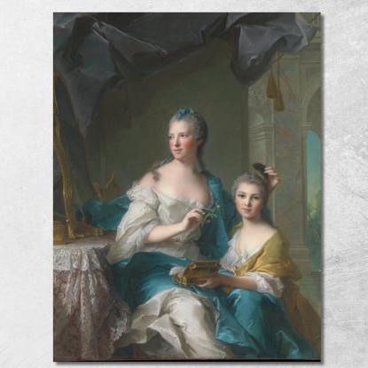 Madame Marsollier E Sua Figlia Jean-Marc Nattier jmn9 quadro stampato su tela