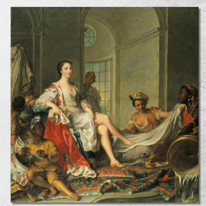 Mademoiselle De Clermont Come Sultana Jean-Marc Nattier jmn10 quadro stampato su tela