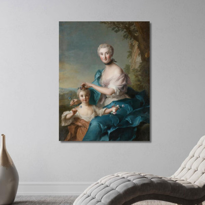 Ritratto Di Madame Crozat De Thiers E Sua Figlia Jean-Marc Nattier jmn25 quadro stampato su tela
