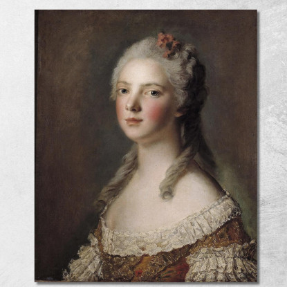 Ritratto Di Maria Adelaide Di Francia Figlia Di Luigi Xv Detta Madame Adelaide Jean-Marc Nattier jmn31 quadro stampato su tela