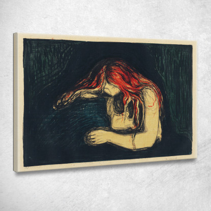 Il Vampiro Ii Edvard Munch em356 quadro stampato su tela