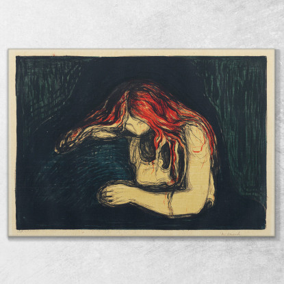 Il Vampiro Ii Edvard Munch em356 quadro stampato su tela