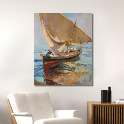 Strada Della Pesca. Valencia Partenza Per Il Mare Valencia Joaquín Sorolla jsr15 quadro stampato su tela