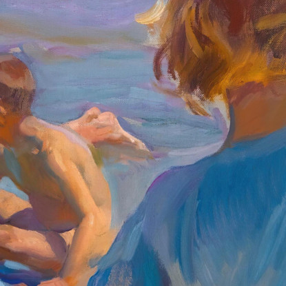 Bambini Sulla Spiaggia Valencia Joaquín Sorolla jsr19 quadro stampato su tela