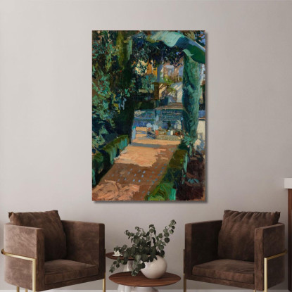 Corte Delle Danze Alcázar Siviglia Joaquín Sorolla jsr26 quadro stampato su tela