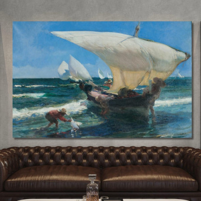 Sulla Costa Valenciana Joaquín Sorolla jsr33 quadro stampato su tela