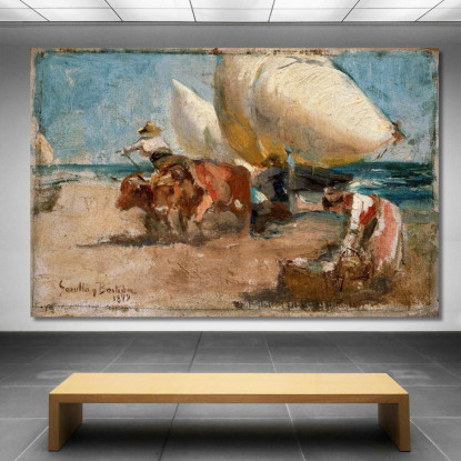 Scena Della Spiaggia Joaquín Sorolla jsr35 quadro stampato su tela