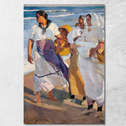 Pescatrici Di Valencia Joaquín Sorolla jsr39 quadro stampato su tela