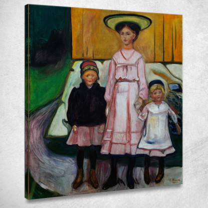 Tre Bambini Edvard Munch em363 quadro stampato su tela