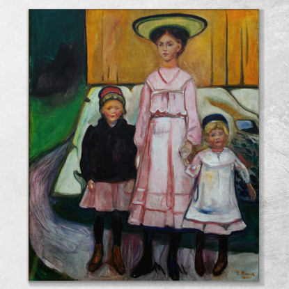 Tre Bambini Edvard Munch em363 quadro stampato su tela