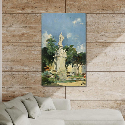 La Fontana Di Apollo Madrid Joaquín Sorolla jsr105 quadro stampato su tela